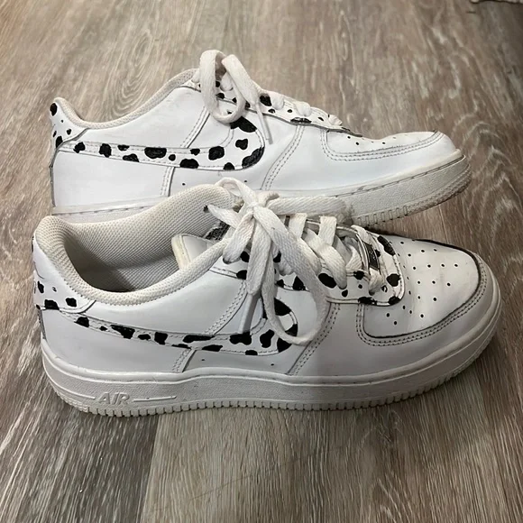 Nike Shoes Air Force Ones Painted Cow Print Poshmark